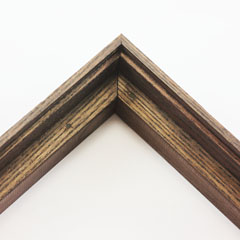 This stair step wood floater frame has a light walnut varnish that highlights the natural wood grain. The frame edge is very narrow - only 1/4 ".

Give your favourite gallery wrap canvas Giclée print or oil painting a natural touch. This frame is ideal for .75 " deep (thin) stretched canvases of small or medium size.

*Note: These canvas floaters are for stretched canvas prints and paintings, and raised wood panels.