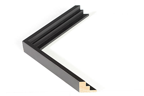 This equal stair step wood floater frame has a matte black finish. The canvas will hover neatly within the simple, modern border.     Give an authentic, fine art display to your favourite gallery wrap canvas Giclée print or oil painting. This size is ideal for .75 to 1 " deep (thin) stretched canvases.    *Note: These canvas floaters are for stretched canvas prints and paintings, and raised wood panels.